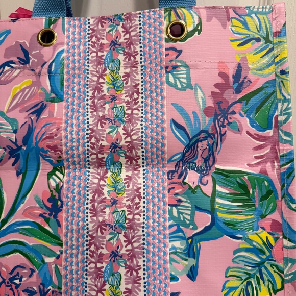 NWT Lilly Pulitzer Market Shopper in Mermaid in the Shade Purple Reusable Bag - Picture 8 of 9